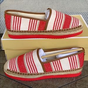 MICHAEL KORS MATHILDE ESPADRILLE CANVAS SCARLET ML